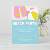 Invitation Les tongs de beach party (Debout devant)