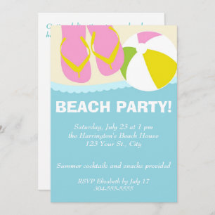 Invitation Les tongs de beach party