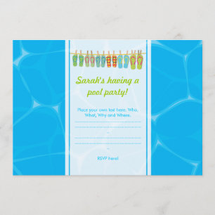 Invitation Les tongs de la piscine