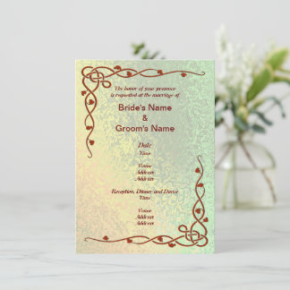 Invitation Les tons d'automne du vert et du jaune Mariage Abs