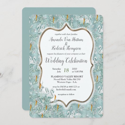 Invitation Les tons pastel doux de Sage Green (Devant / Derrière)