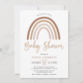 Invitation Les tons pastel Muet Boho Rainbow Baby shower (Devant)