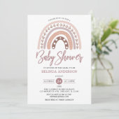 Invitation Les tons pastel Muet Boho Rainbow Baby shower (Debout devant)