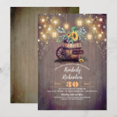 Invitation Les tournesols et la jarre de Mason illuminent la (Devant / Derrière)