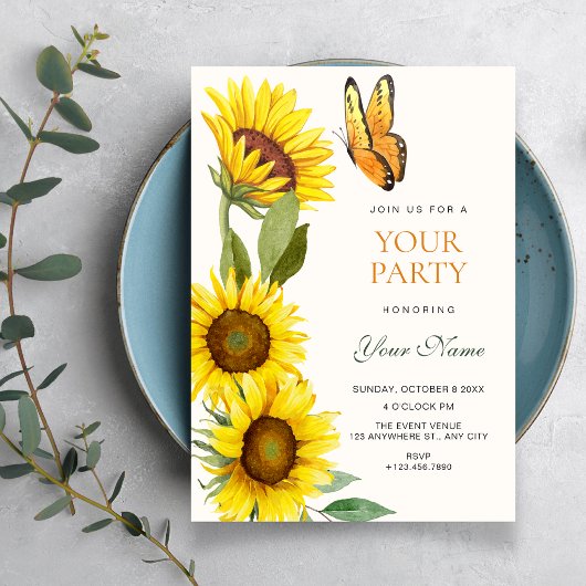 Invitation Les tournesols fleurissent 