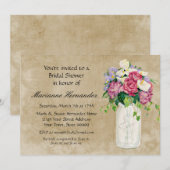 Invitation Les tourterelles rustiques du Mason Jar Bouquet (Devant / Derrière)