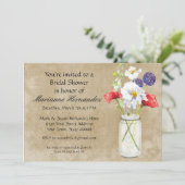 Invitation Les tourterelles rustiques du Mason Jar Bouquet (Debout devant)