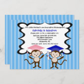 Invitation Les Twins Monkeying autour de l'invitation à la re (Devant / Derrière)