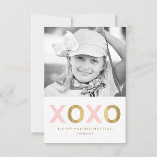 Invitation Les valentines photo de la classe Kids XOXO rose (Devant)