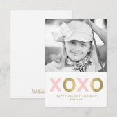 Invitation Les valentines photo de la classe Kids XOXO rose (Devant / Derrière)