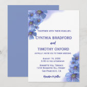 Invitation Les vivaces bleues Oublient-moi pas Mariage (Devant / Derrière)