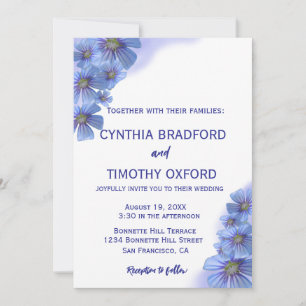 Invitation Les vivaces bleues Oublient-moi pas Mariage