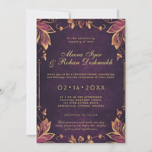 Invitation Les Voeux Radiants : La Fleur Royale (Devant)