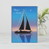 Invitation Les voiles du coucher de soleil illuminent les vac (Debout devant)