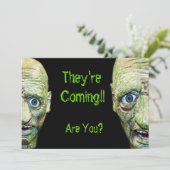 Invitation Les zombies arrivent à faire peur à l'Halloween do (Debout devant)