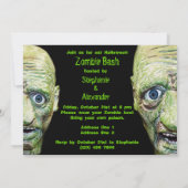 Invitation Les zombies arrivent à faire peur à l'Halloween do (Dos)