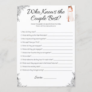 Invitation Lesbian Fête des mariées Game, Qui connaît le coup