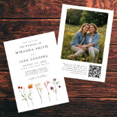 Invitation Lesbian Floral QR Code Mariage photo