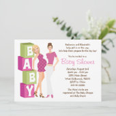 Invitation lesbienne de baby shower pour la fille (Debout devant)