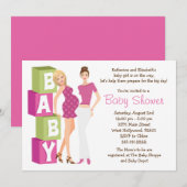Invitation lesbienne de baby shower pour la fille (Devant / Derrière)