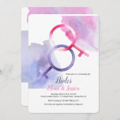 Invitation lesbienne de Fête de la mariée (Devant / Derrière)