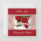 Invitation Lesbienne Red Roses Mariage Union civile (Devant)