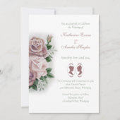 Invitation Lesbiennes Mariées Regency Rose Roses (Devant)