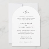 Invitation Leslie Classic Monogramme Mariage élégant (Devant)