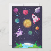 Invitation L'espace d'abord voyage autour du monde (fille) (Dos)