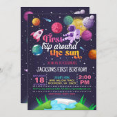 Invitation L'espace d'abord voyage autour du monde (fille) (Devant / Derrière)