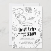 Invitation L'Espace Extérieur Premier Voyage autour du Soleil (Devant)