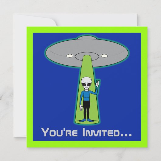 Invitation L'espace extra-atmosphérique d'anniversaire avec u (Devant)