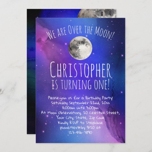 Invitation L'espace extra-atmosphérique étoile au-dessus de l (Devant / Derrière)