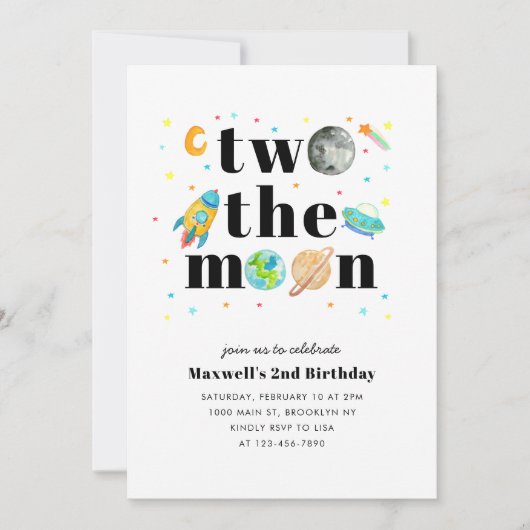 Invitation L'espace extra-atmosphérique étoile planète DEUX L (Devant)