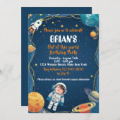 Invitation L'espace extra-atmosphérique hors de ce Anniversai (Devant / Derrière)