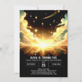 Invitation L'espace moderne Anniversaire numérique céleste (Devant)