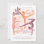 Invitation Let Dance, Fun Whimssal Gymnastic Dance Anniversai (Devant)