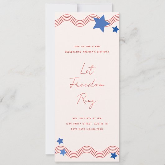 Invitation Let Freedom Ring Juillet 4 Party (Devant)