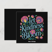 Invitation Let Kindness Bloom Be Kind Rainbow Flowers Inspire (Devant / Derrière)