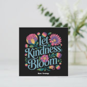 Invitation Let Kindness Bloom Be Kind Rainbow Flowers Inspire (Debout devant)
