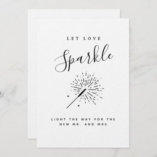 Invitation Let Love Sparkle Modern Minimalist Wedding  (Devant / Derrière)