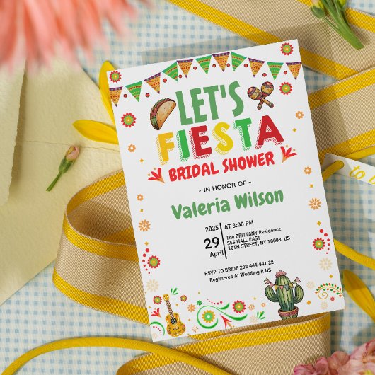 Invitation Let’s Fiesta Bridal Shower Colorful Mexican