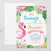 Invitation Let’s Flamingle Birthday (Devant / Derrière)
