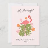 Invitation Let’s Flamingle Pink Flamingo Bachelorette Weekend (Devant)