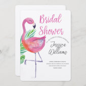 Invitation Let’s Flamingle! Tropical Bridal Shower Bash (Devant / Derrière)