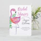 Invitation Let’s Flamingle! Tropical Bridal Shower Bash (Debout devant)