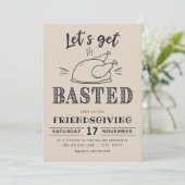 Invitation Let’s Get Basted Funny Friendsgiving (Debout devant)