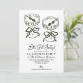 Invitation Let’s Get Jolly Christmas Party Olive Martini  (Debout devant)