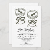 Invitation Let’s Get Jolly Christmas Party Olive Martini  (Devant / Derrière)