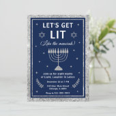 Invitation Let’s Get Lit Hanukkah Party (Debout devant)